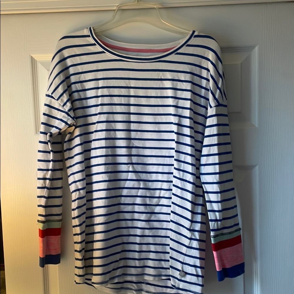T by Talbots Striped Shirt with Colorful Sleeves